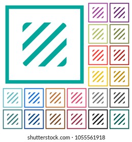 Texture flat color icons with quadrant frames on white background