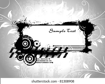 texture floral background with grungy frame