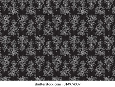 Texture with floral designs on black background 1