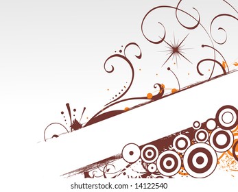 texture flower corner with nice circle elements and text field on white background