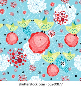 The texture of flowers and birds