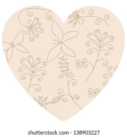 texture with flowers and butterflies.