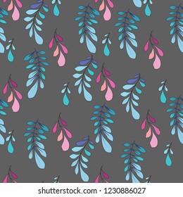 Texture with flowers and plants. Floral ornament. Original flowers pattern.