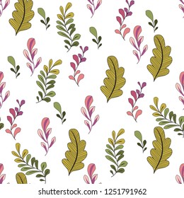 Texture with flowers and plants. Floral ornament. Original flowers pattern.