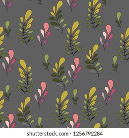 Texture with flowers and plants. Floral ornament. Original flowers pattern.