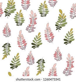 Texture with flowers and plants. Floral ornament. Original flowers pattern.
