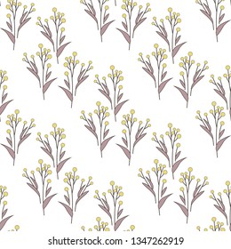 Texture with flowers and plants. Floral ornament. Original flowers pattern. 
