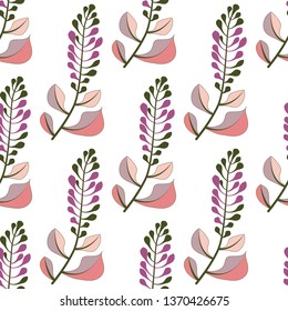 Texture with flowers and plants. Floral ornament. Original flowers pattern.