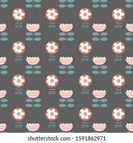 Texture with flowers and plants. Floral ornament. Original flowers pattern.