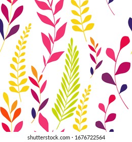 Texture with flowers and plants. Floral ornament. Original flowers pattern.