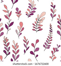 Texture with flowers and plants. Floral ornament. Original flowers pattern.