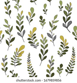 Texture with flowers and plants. Floral ornament. Original flowers pattern.