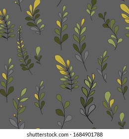 Texture with flowers and plants. Floral ornament. Original flowers pattern.
