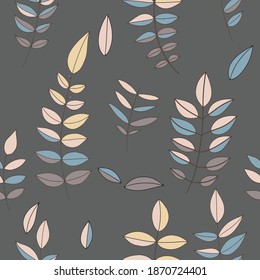 Texture with flowers and plants. Floral ornament. Original vector flowers pattern.