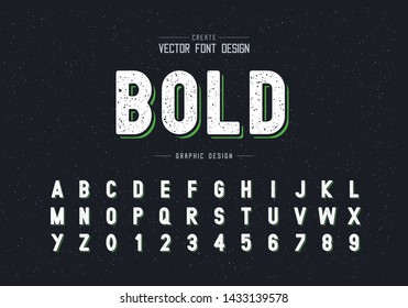 Texture Font and alphabet vector, Style typeface letter and number design, graphic text on background
