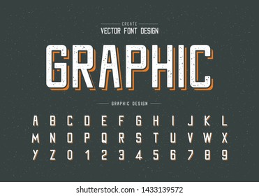 Texture Font and alphabet vector, Typeface and letter number design, Graphic text on grunge background