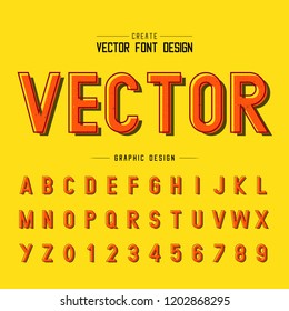 Texture font and grunge alphabet vector, Style letter and number design, graphic text on yellow background