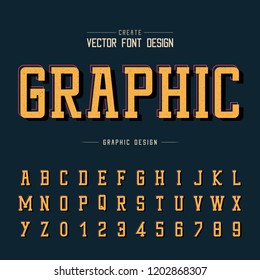 Texture font and grunge alphabet vector, Type and number design, Graphic text on dark blue background