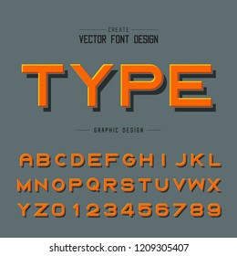 Texture font and grunge alphabet vector, Bold type letter and number design, Graphic text on background