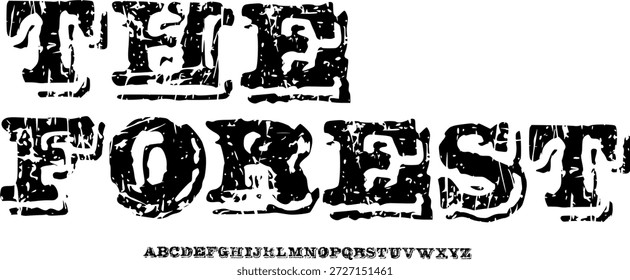 Fuente de textura y Vector del alfabeto grunge, tipografía de diseño áspero, texto gráfico redondo