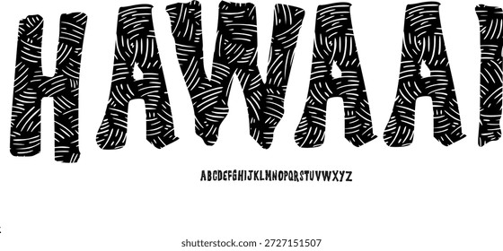 Textur Schriftart und farbige Alphabet Vektor, Rough Design Schriftart, Runder grafischer Text