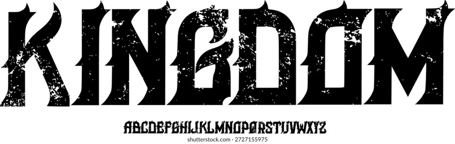 Fuente de textura y Vector del alfabeto grunge, tipografía de diseño áspero Texto gráfico redondo