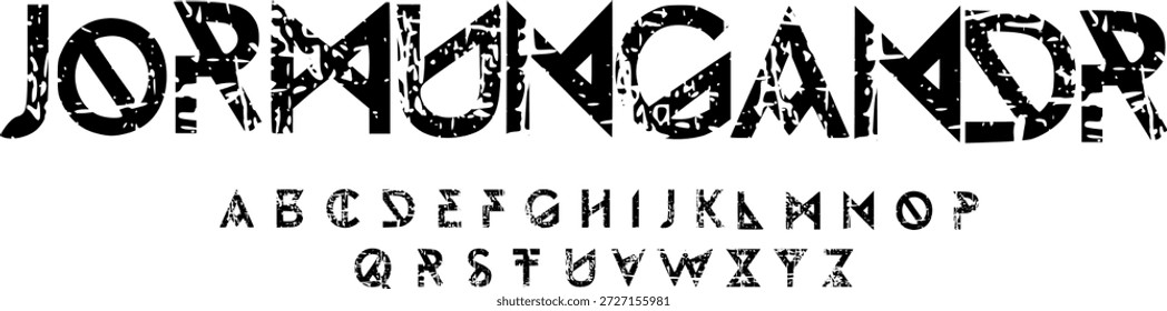 Fuente de textura y Vector del alfabeto grunge, tipografía de diseño áspero Texto gráfico redondo