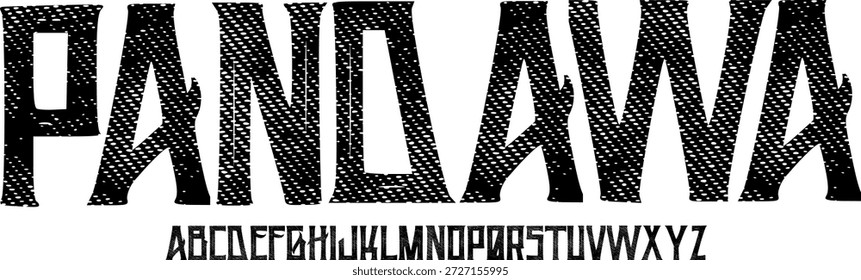 Fuente de textura y Vector del alfabeto grunge, tipografía de diseño áspero Texto gráfico redondo