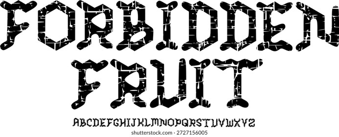 Fuente de textura y Vector del alfabeto grunge, tipografía de diseño áspero Texto gráfico redondo