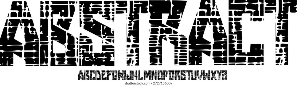 Fuente de textura y Vector del alfabeto grunge, tipografía de diseño áspero Texto gráfico redondo