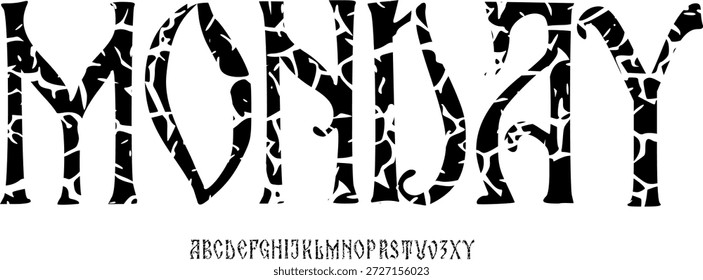 Fuente de textura y Vector del alfabeto grunge, tipografía de diseño áspero Texto gráfico redondo