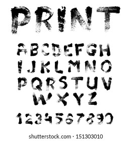 Fuente de textura escrita con pintura y pinceles