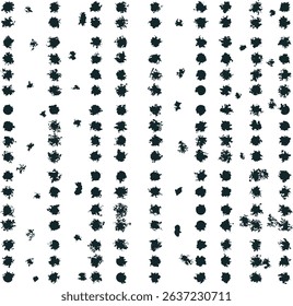 Texture in the form of noisy spots arranged in rows.