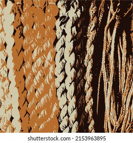 texture in the form of stylized braids, weaving from ropes