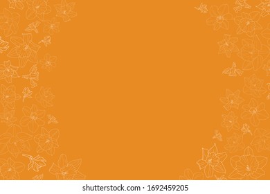 Texture Frame with Daffodil Flower Silhouette