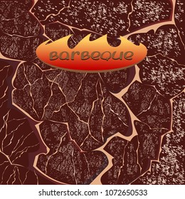 The texture of fried meat close-up, barbecue. Abstract background, vector.