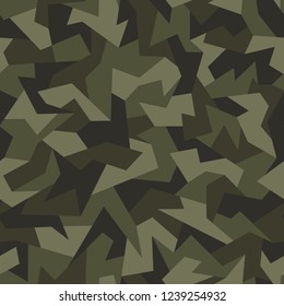 Texture geoemtric camouflage seamless pattern. Abstract modern military endless background. Vector illustration.
