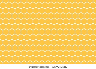 Texture geometric honeycomb pattern. Abstract yellow Hexagon seamless pattern on background. with copy space. Simple elements of design for creation of more difficult ideas.