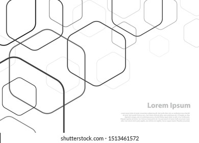 texture geometric pattern.Abstract paper Hexagon white background  pattern with copy space. Premium Vector