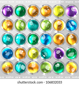 texture of the glass buttons