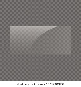 The texture of glass, mirrors, windows. Rectangle glass plate. Light effect for a picture or a mirror. Beautiful realistic reflection. The interior of the house.