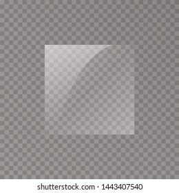 The texture of glass, mirrors, windows. Square glass plate. Light effect for a picture or a mirror. Beautiful realistic reflection. The interior of the house.