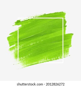 Vector de fondo del pincel de pintura acrílico verde de textura. Pancarta creativa orgánica. Diseño perfecto para logotipo y banner de venta.