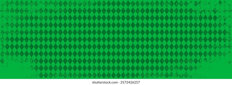 Texture with green rhombus. Seamless banner for fabric on the day of the Irish holiday.