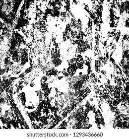 The texture of grunge is monochrome. Black and white background of scratches, chips, scuffs. Vintage, old surface pattern