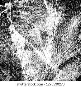 The texture of grunge is monochrome. Black and white background of scratches, chips, scuffs. Vintage, old surface pattern