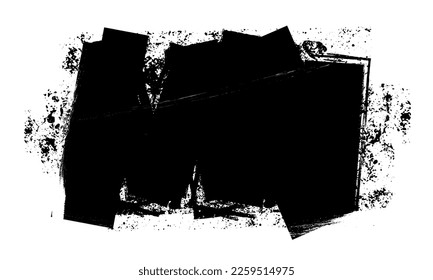 Textura. Agarra un fondo sucio y áspero. Cubierta de pintura negra cepillada Vector 