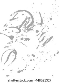 Texture Grunge splashes and paint stains . Vintage decorative. Object to Create Distressed Effect. Abstract  background with scuffs, scratches, smeared and paint. Vector illustration