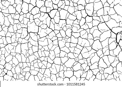 Texture for grungy effect . Crack abstract surface. Transparent background. Only black scratches in vector.