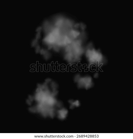 Texture of Gunshot Smoke Cloud Imposed on a Black Background, Creating an Atmosphere